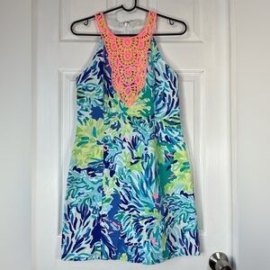 Lilly Pulitzer Pearl Shift Dress Blue Sleeveless Size 4